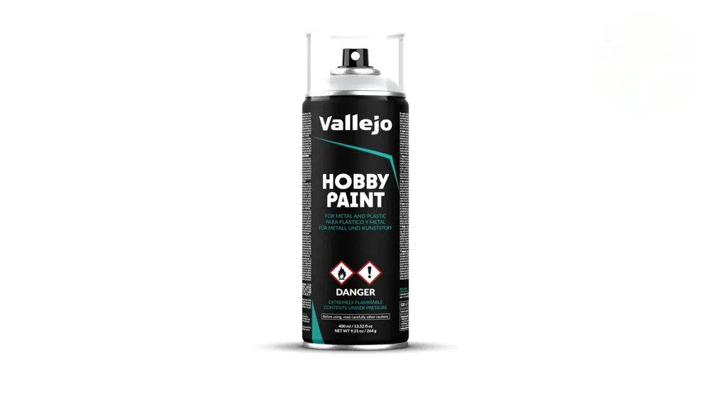 Sprej Vallejo Aerosol 28011 Grey Primer, šedý akrylový primer 400 ml