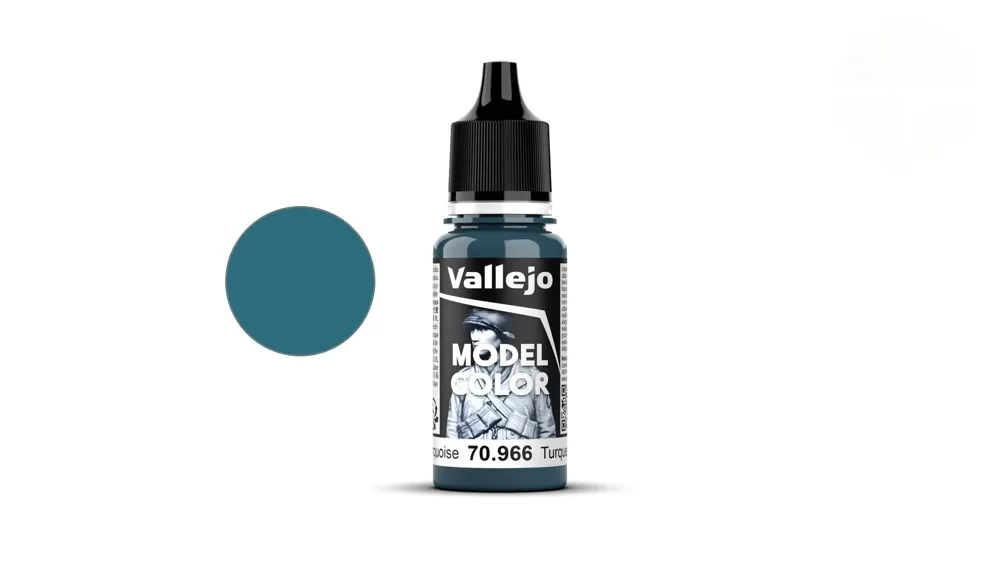 Lahvička akrylové barvy Vallejo Model Color 70966 tyrkysová matná, 18 ml