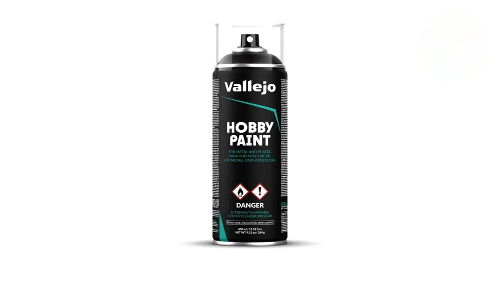 Sprej Vallejo Aerosol 28012 Black Primer, černý primer 400 ml