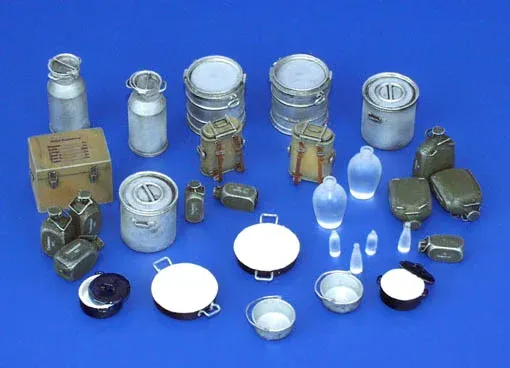 Resinový set Plus Model 116 vybavení německé kuchyně – nádobí v měřítku 1/35