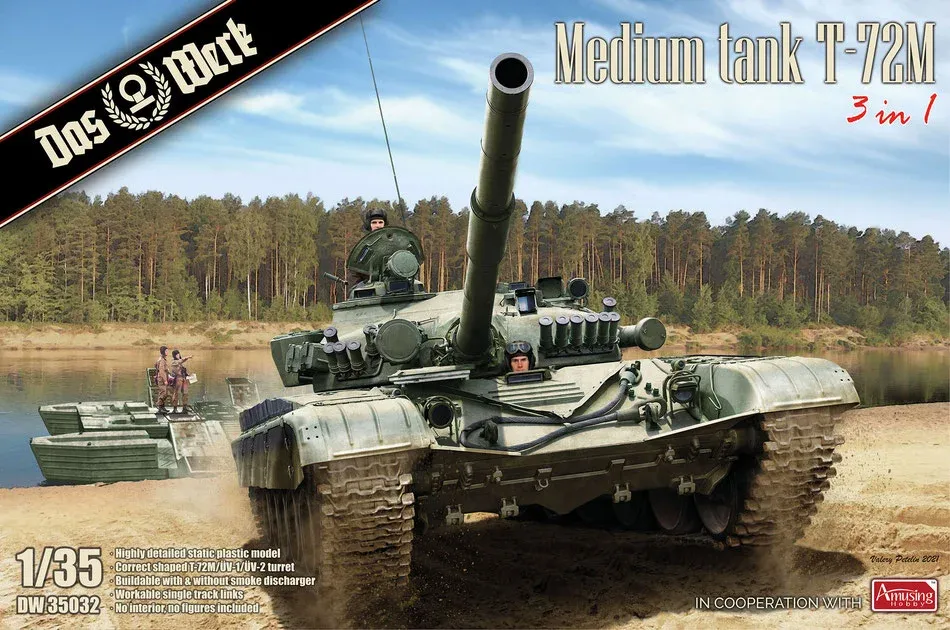 Krabice stavebnice Das Werk DW35032 střední tank T-72M v měřítku 1/35
