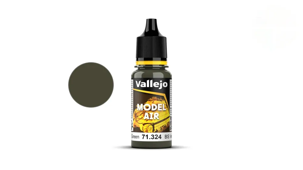 Lahvička akrylové barvy Vallejo Model Air 71324 BS tmavě zelená 18 ml
