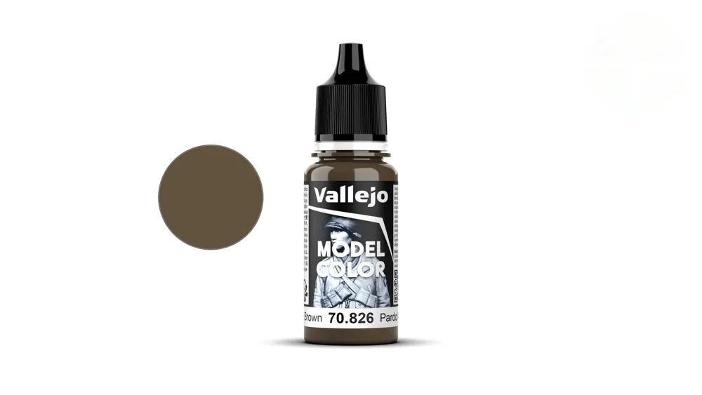 Lahvička akrylové barvy Vallejo Model Color 70826 středně hnědá matná, 18 ml