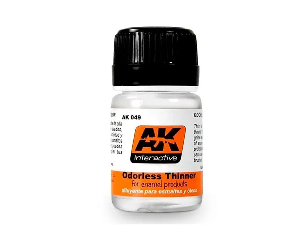 Lahvička ředidla AK Interactive AK049 Odorless Turpentine 35 ml pro enamelové a olejové barvy