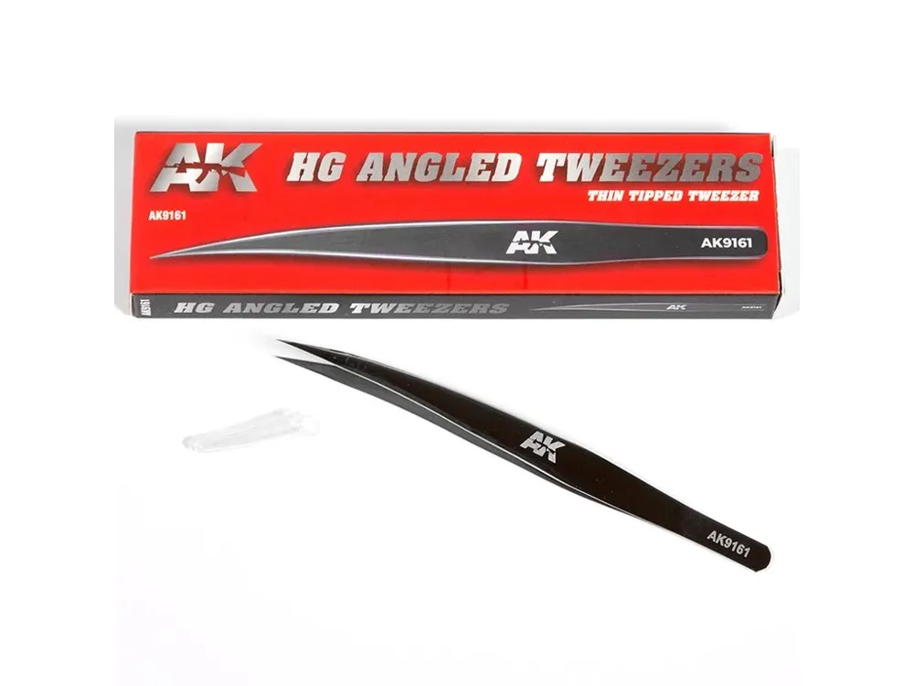 Zahnutá modelářská pinzeta AK Interactive AK9161 HG Angled Tweezers 01 s tenkými hroty