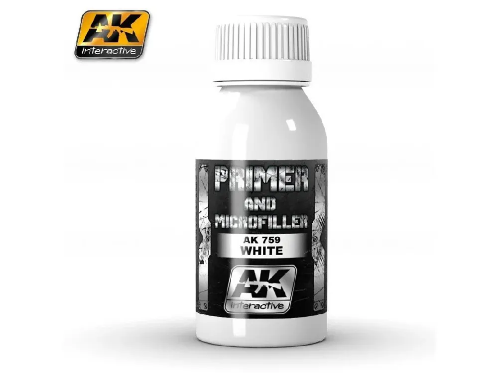 Lahvička AK Interactive AK759 bílý primer s mikro-tmelem, 100 ml