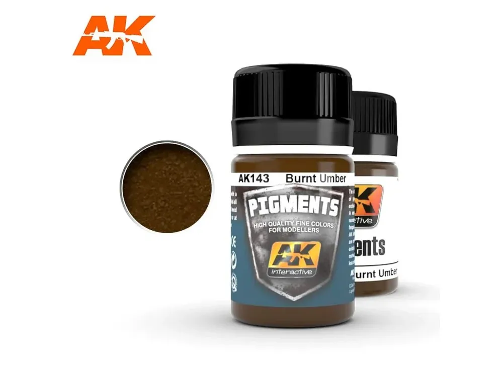 Dóza pigmentu AK Interactive Pigments AK143 pálená umbra (Burnt Umber) 35 ml