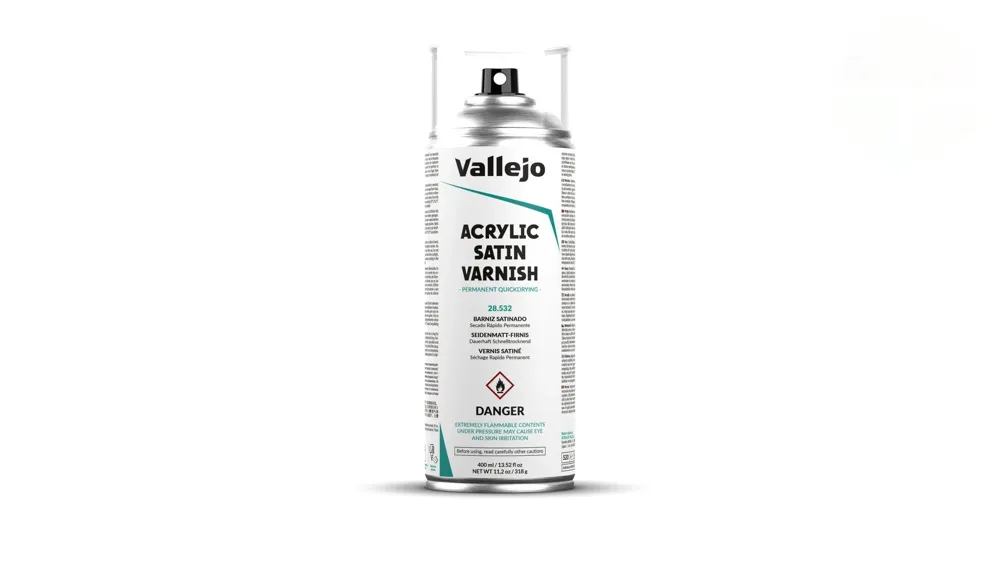 Sprej Vallejo Aerosol 28532 saténový lak Satin Varnish 400 ml