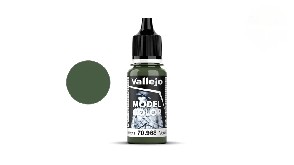 Lahvička akrylové barvy Vallejo Model Color 70968 zelená matná (Flat Green) 18 ml