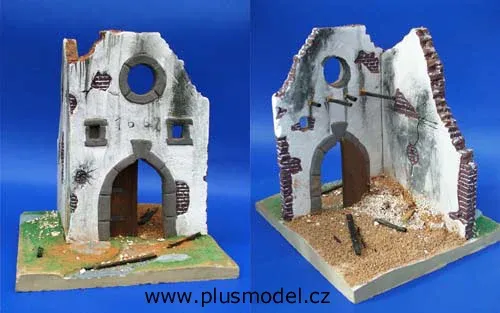 Stavebnice Plus Model 1/35 Granary ruins – zřícenina sýpky pro diorámata v měřítku 1/35