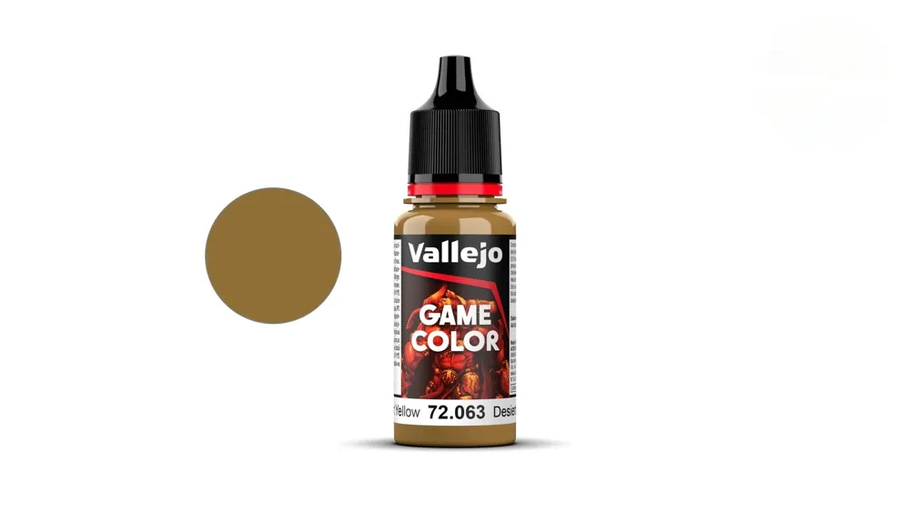 Lahvička akrylové barvy Vallejo Game Color 72063 pouštní žlutá Desert Yellow 18 ml