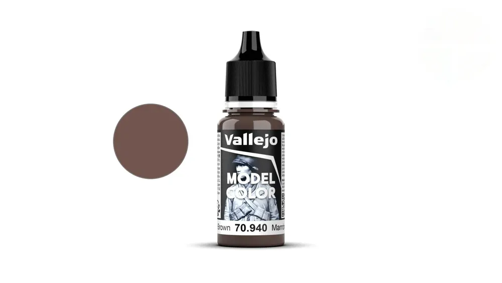 Lahvička akrylové barvy Vallejo Model Color 70940 Saddle Brown matná, 18 ml