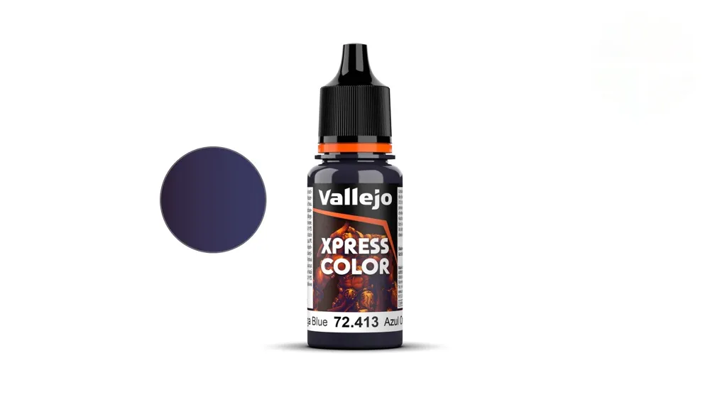 Lahvička akrylové barvy Vallejo Xpress Color 72413 Omega Blue 18 ml s kapátkem