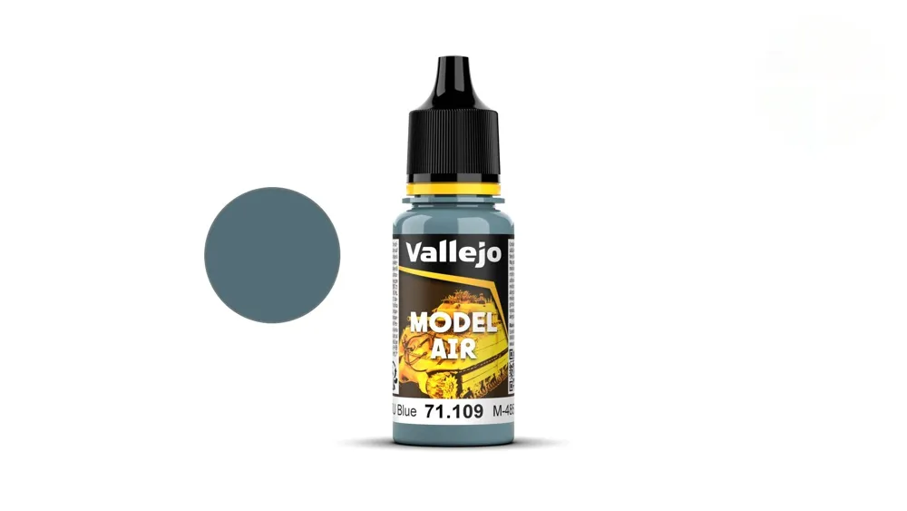 Lahvička akrylové barvy Vallejo Model Air 71109 vybledlá modrá P.R.U. 18 ml