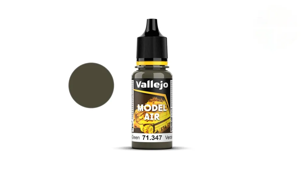 Lahvička akrylové barvy Vallejo Model Air 71347 tmavá zelená ruského letectva 18 ml