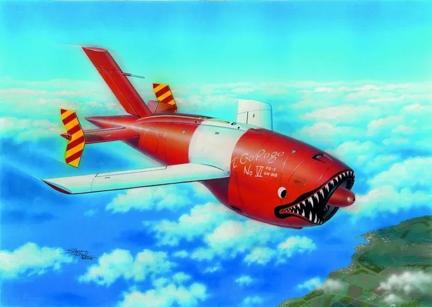 Stavebnice Plus Model AL7036 Firebee KDA-1 v měřítku 1/72 – díly bezpilotníku a závěsníky