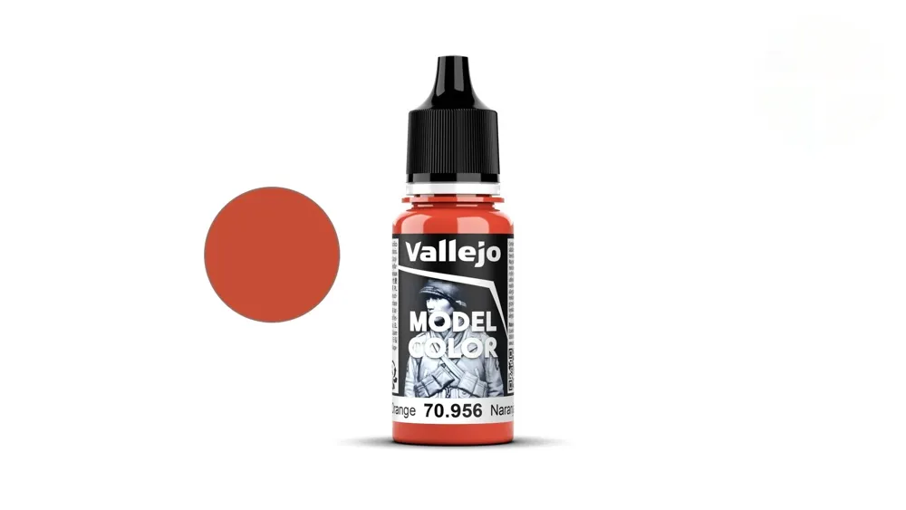 Lahvička akrylové barvy Vallejo Model Color 70956 transparentní oranžová Clear Orange 18 ml