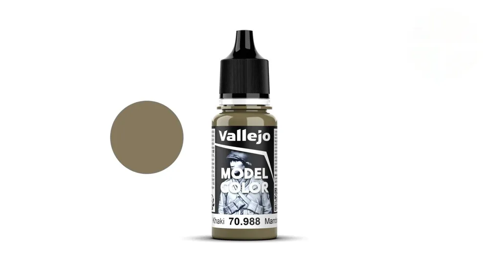 Lahvička akrylové barvy Vallejo Model Color 70988 khaki matná 18 ml