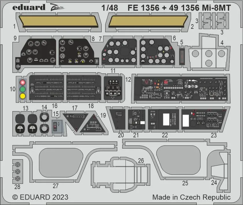 Barevný fotolept Eduard FE1356 Mi-8MT 1/48 Zoom pro stavebnici Trumpeter