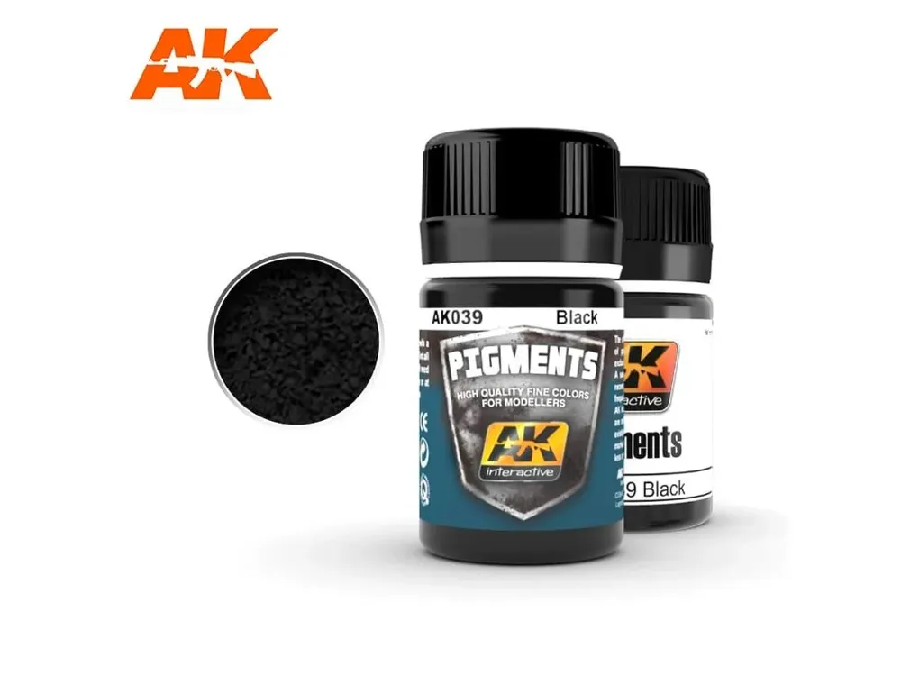 Dóza s černým pigmentem AK Interactive Pigments AK039 Black, 35 ml