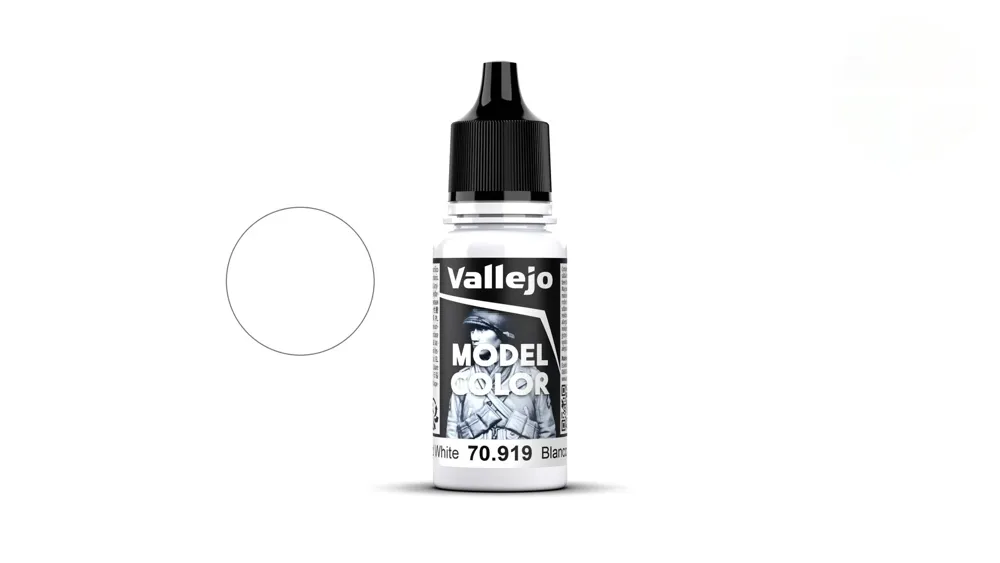 Lahvička akrylové barvy Vallejo Model Color 70919 studená bílá matná, 18 ml