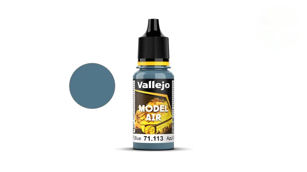 Lahvička akrylové barvy Vallejo Model Air 71113 modrá IDF (IDF Blue) 18 ml