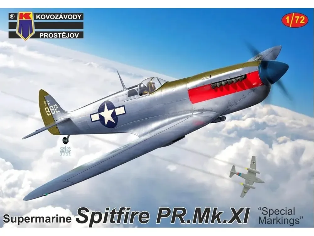 Krabice plastikové stavebnice Kovozávody Prostějov KPM0294 Spitfire PR.Mk.XI Special Markings 1/72