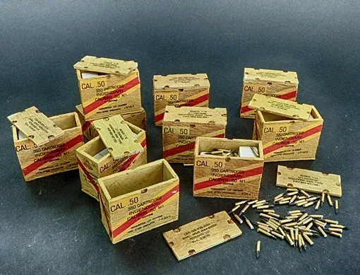 Resinové díly a obtisky Plus Model AL3004 americké muniční bedny 1/32