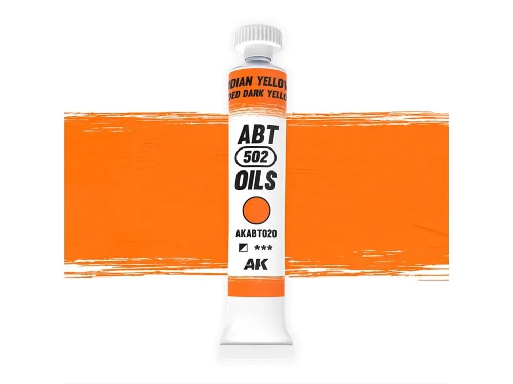 Tuba olejové barvy AK Interactive Oil Paints AKABT020 indická žlutá / vybledlá tmavá žlutá 20 ml