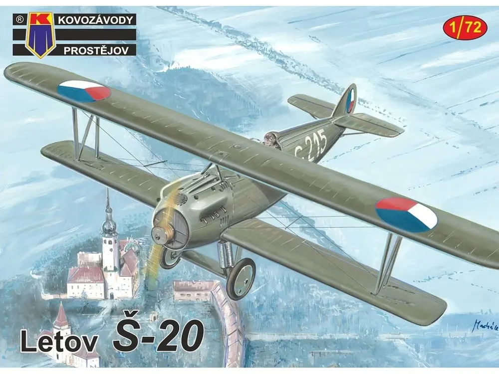 Krabice plastikové stavebnice Kovozávody Prostějov KPM0195 Letov Š-20 v měřítku 1/72