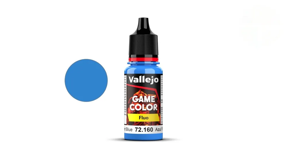 Lahvička akrylové barvy Vallejo Game Color 72160 fluorescenční modrá 18 ml s kapátkem