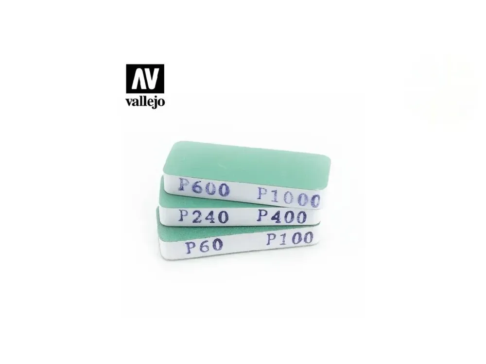 Sada tří brusných bloků Vallejo Tools T04004 FlexiSander Dual Grit 80×30×12 mm