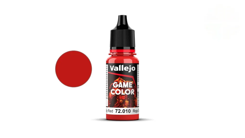Lahvička akrylové barvy Vallejo Game Color 72010 krvavě červená Bloody Red 18 ml