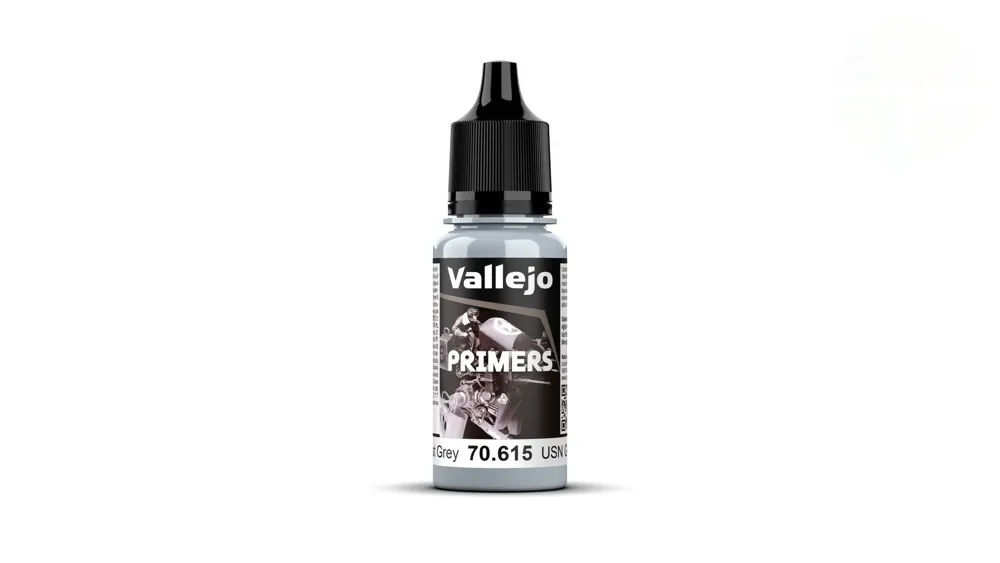 Lahvička základové barvy Vallejo Surface Primer 70615 USN Light Ghost Grey FS36375, 18 ml