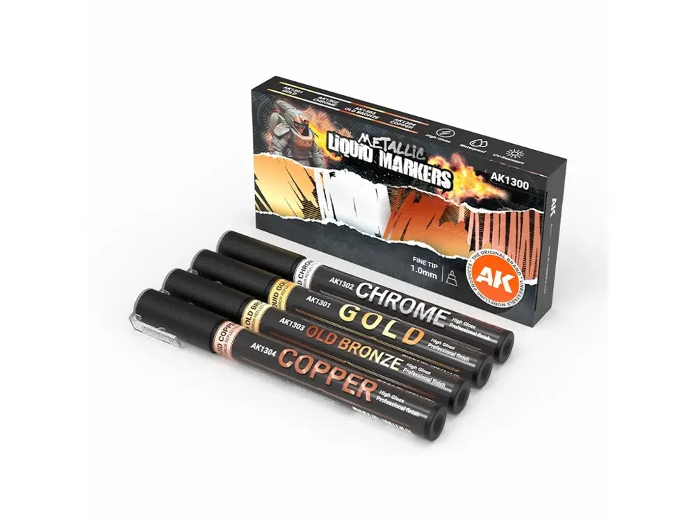 Sada čtyř metalických popisovačů AK Interactive AK1300 Markers