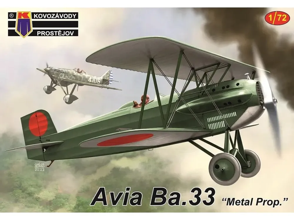 Krabice stavebnice Kovozávody Prostějov 1/72 Avia Ba.33 Metal Prop. KPM0353