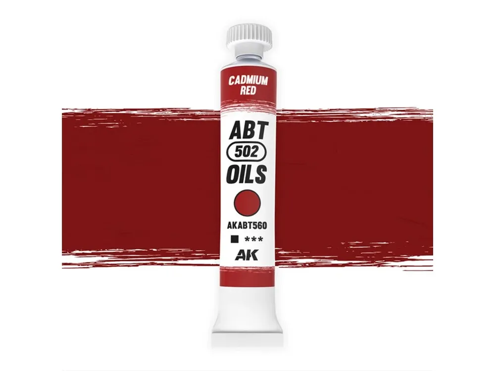 Tuba olejové barvy AK Interactive Oil Paints ABT560 kadmiová červená 20 ml