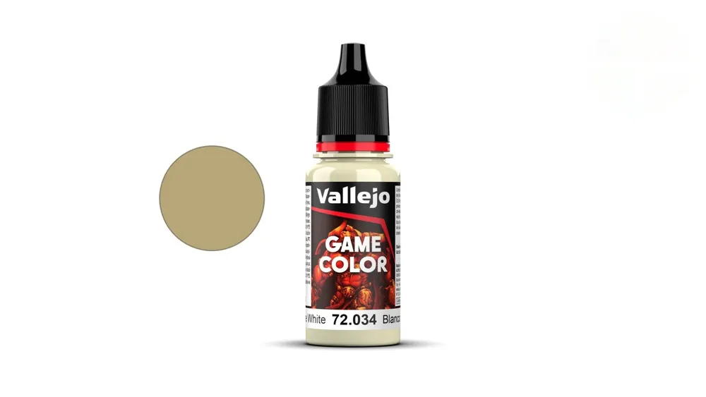 Lahvička akrylové barvy Vallejo Game Color 72034 kostěná bílá (Bone White) 18 ml