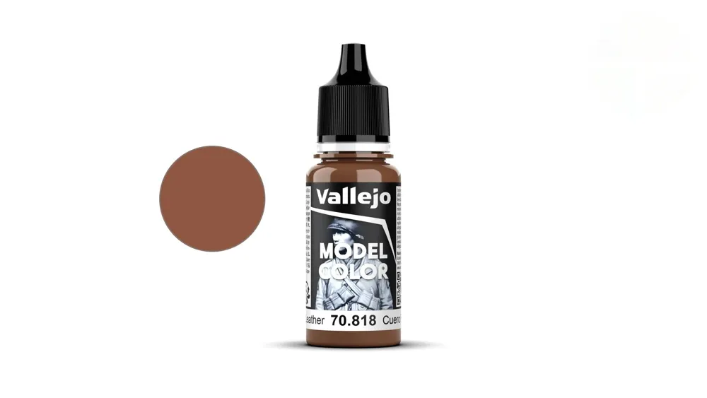 Lahvička akrylové barvy Vallejo Model Color 70818 červená kůže matná, 18 ml