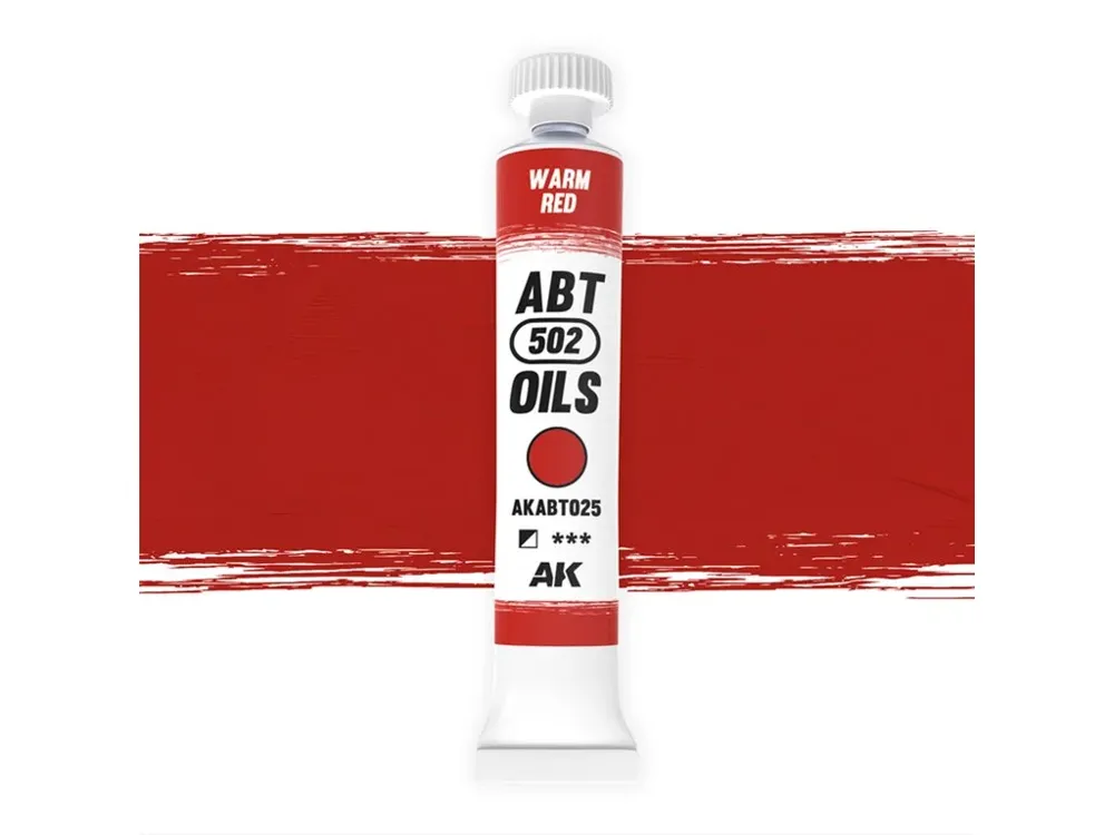 Olejová barva AK Interactive Oil Paints AKABT025 teplá červená, balení 20 ml