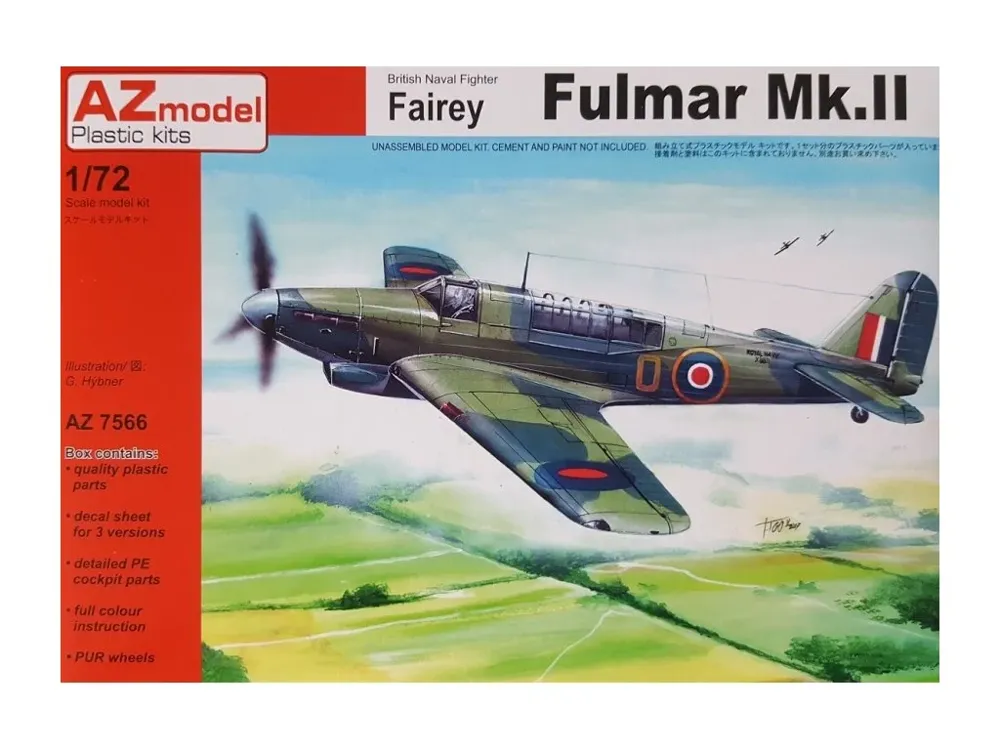 Krabice stavebnice AZ Model AZ7566 Fairey Fulmar Mk. II v měřítku 1/72 s resinem a fotolepty