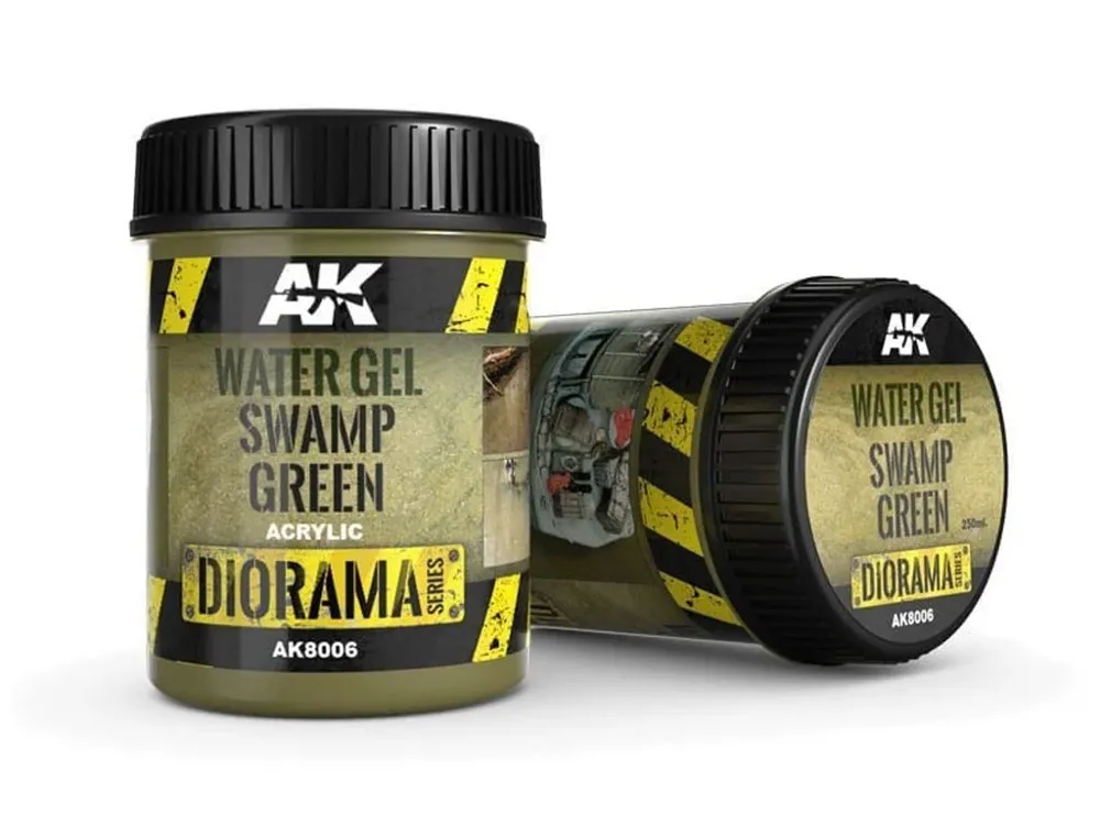 Kelímek AK Interactive AK8006 Water Gel Swamp Green 250 ml, akrylový gel na bažinatou vodu