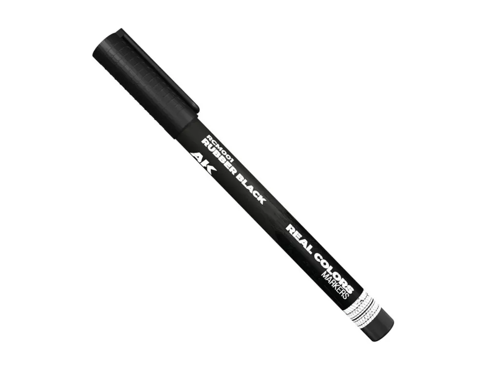 Lakový popisovač AK Interactive RC Markers RCM001 černá guma (Rubber Black), 1 ks