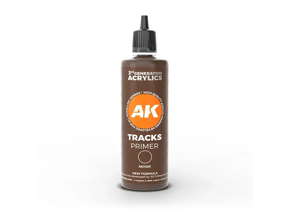Lahvička akrylového primeru AK Interactive 3GEN AK11251 Tracks Surface Primer 100 ml