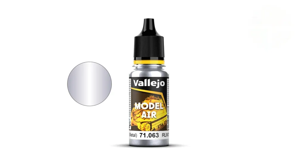 Lahvička akrylové barvy Vallejo Model Air 71063 stříbrná RLM01, 18 ml
