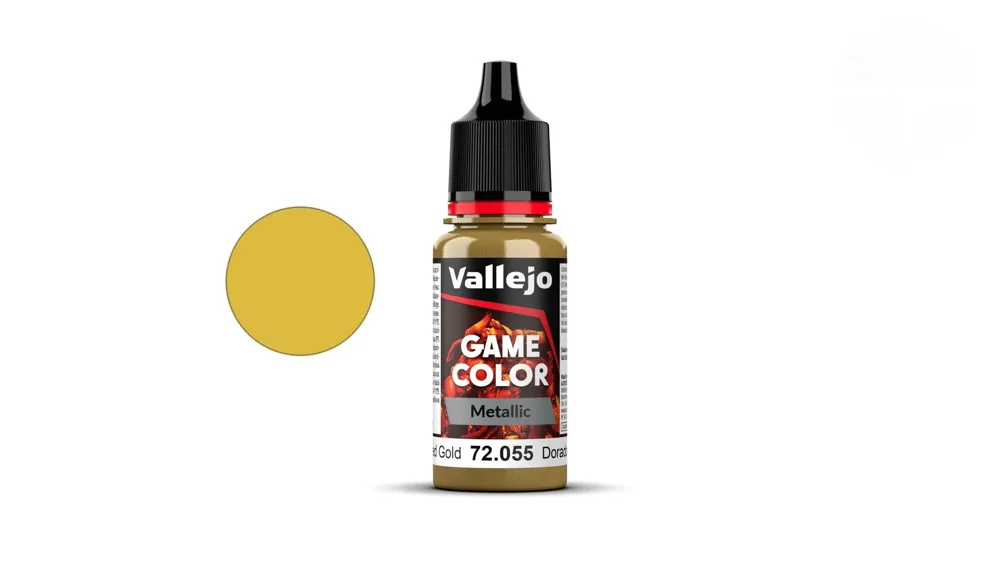 Kapátková lahvička Vallejo Game Color 72055 leštěné zlato, metalická akrylová barva 18 ml
