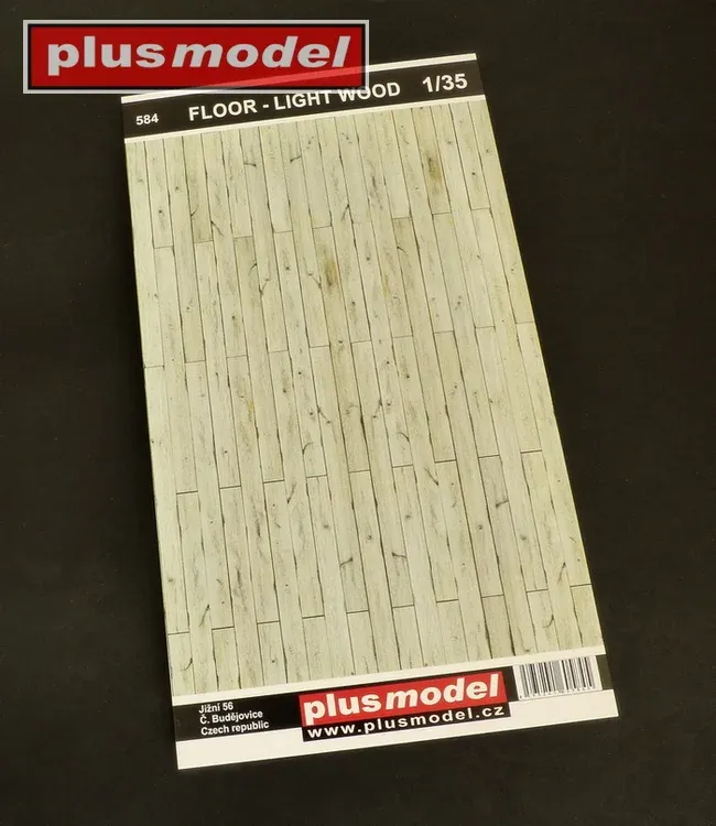 Plus Model 584 podlaha světlé dřevo 1/35, tištěný list 130 × 190 mm pro dioráma