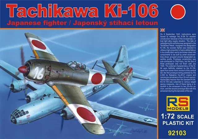 Krabice stavebnice RS Models 92103 Tachikawa Ki-106 v měřítku 1/72