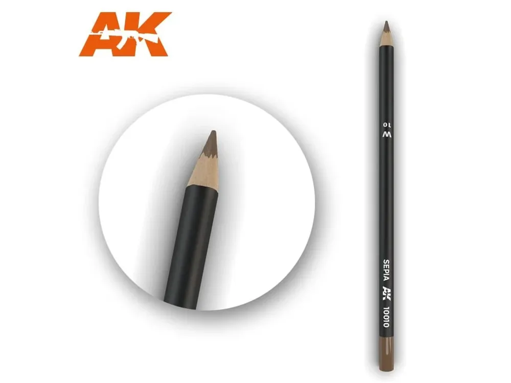 Patinovací tužka AK Interactive AK10010 Weathering Pencil sépiová (Sepia), délka 17 cm