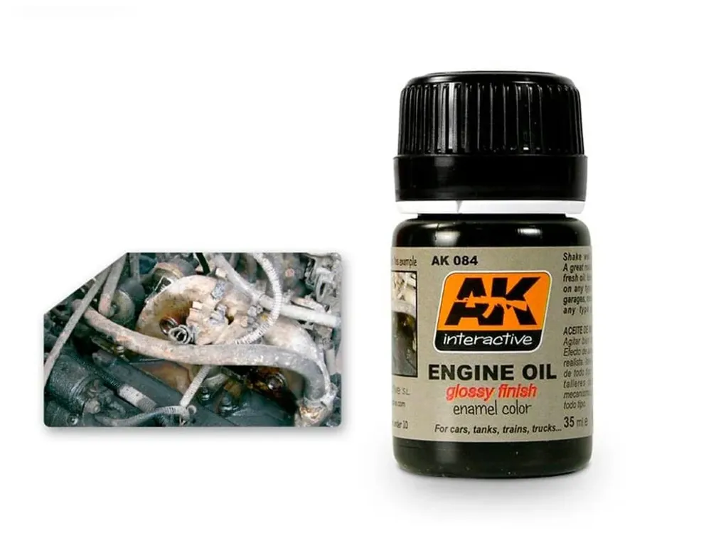 Lahvička emailového efektu AK Interactive Enamel Effects AK084 Motor Oil 35 ml